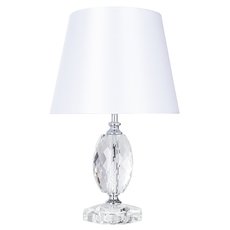 Настольная лампа с арматурой хрома цвета, текстильными плафонами Arte Lamp A4019LT-1CC
