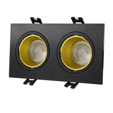 Точечный светильник с арматурой чёрного цвета, пластиковыми плафонами DENKIRS DK3072-BK+YE