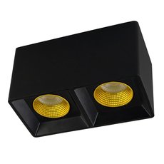 Точечный светильник с арматурой чёрного цвета, плафонами золотого цвета DENKIRS DK3085-BK+YE