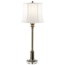 Настольная лампа с арматурой латуни цвета, текстильными плафонами Feiss FE/STATERM BL BB