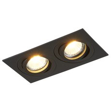 Точечный светильник с арматурой чёрного цвета, металлическими плафонами Simple Story 2024-2DLB