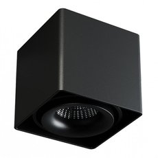 Точечный светильник с металлическими плафонами чёрного цвета Quest Light CASTLE 1 ED cube black