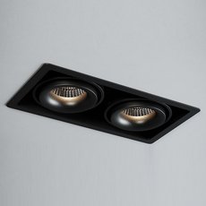 Точечный светильник с металлическими плафонами чёрного цвета Quest Light CASTLE 2 LD black