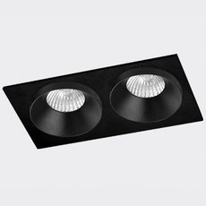 Точечный светильник с металлическими плафонами чёрного цвета ITALLINE SOLO SP02 BLACK/BLACK