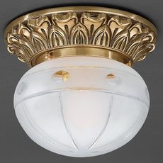 Настенно-потолочный светильник с стеклянными плафонами белого цвета Reccagni Angelo PL 7814/1