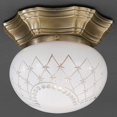 Настенно-потолочный светильник с стеклянными плафонами белого цвета Reccagni Angelo PL 7730/1