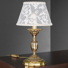 Настольная лампа с арматурой золотого цвета, плафонами белого цвета Reccagni Angelo P 8370 P