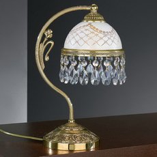 Настольная лампа с арматурой золотого цвета, плафонами белого цвета Reccagni Angelo P 7100 P