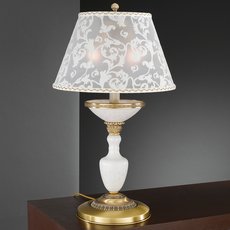 Настольная лампа с арматурой бронзы цвета, плафонами белого цвета Reccagni Angelo P 8280 G
