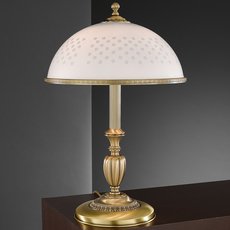 Настольная лампа с арматурой бронзы цвета, плафонами белого цвета Reccagni Angelo P 8200 G