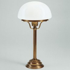Настольная лампа с арматурой бронзы цвета, плафонами белого цвета Berliner Messinglampen Z5-134opB