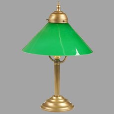 Настольная лампа с арматурой бронзы цвета, стеклянными плафонами Berliner Messinglampen v23-25grb