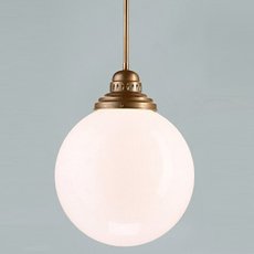 Светильник с арматурой бронзы цвета, плафонами белого цвета Berliner Messinglampen PS18-139opB