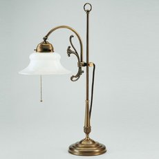 Настольная лампа с арматурой бронзы цвета, плафонами белого цвета Berliner Messinglampen T4G6-29opB