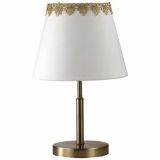 Настольная лампа с арматурой бронзы цвета, текстильными плафонами Lumion 2998/1T