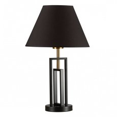 Настольная лампа с арматурой чёрного цвета, текстильными плафонами Lumion 5290/1T