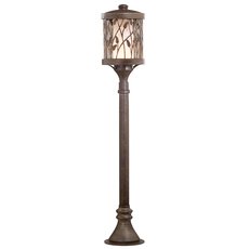 Светильник для уличного освещения с арматурой коричневого цвета, стеклянными плафонами Odeon Light 2287/1A