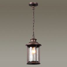 Светильник для уличного освещения с арматурой коричневого цвета, стеклянными плафонами Odeon Light 4961/1