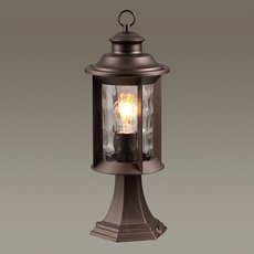 Светильник для уличного освещения с арматурой коричневого цвета, плафонами прозрачного цвета Odeon Light 4961/1A