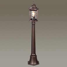 Светильник для уличного освещения с арматурой коричневого цвета, стеклянными плафонами Odeon Light 4961/1F