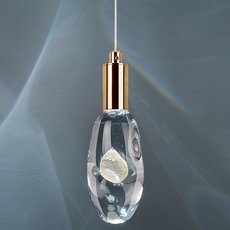 Светильник с хрустальными плафонами прозрачного цвета Frezia Light 1020 satin gold