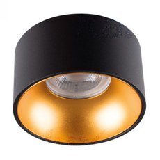 Точечный светильник с арматурой чёрного цвета, плафонами золотого цвета KANLUX MINI RITI GU10 B/G (27575)