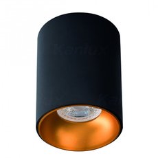 Точечный светильник с арматурой чёрного цвета, металлическими плафонами KANLUX RITI GU10 B/G (27571)