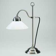 Настольная лампа с арматурой никеля цвета, плафонами белого цвета Berliner Messinglampen 0G9-17op N