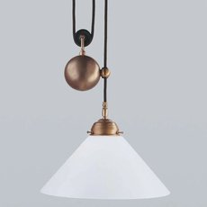 Светильник с арматурой бронзы цвета, плафонами белого цвета Berliner Messinglampen Ei05-70op B