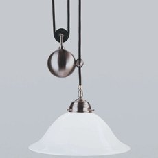 Светильник с арматурой никеля цвета, плафонами белого цвета Berliner Messinglampen Ei05-38op N