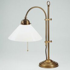 Настольная лампа с арматурой бронзы цвета, плафонами белого цвета Berliner Messinglampen B4-25op B