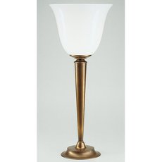 Настольная лампа с арматурой бронзы цвета, плафонами белого цвета Berliner Messinglampen Q10-71op B