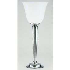 Настольная лампа с арматурой никеля цвета, плафонами белого цвета Berliner Messinglampen Q10-71op N