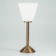 Настольная лампа с арматурой бронзы цвета, плафонами белого цвета Berliner Messinglampen Q11-141ops B