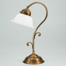 Настольная лампа с арматурой бронзы цвета, плафонами белого цвета Berliner Messinglampen Q5-11op B