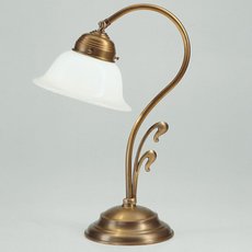 Настольная лампа с арматурой бронзы цвета, плафонами белого цвета Berliner Messinglampen Q6-11op B