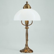 Настольная лампа с арматурой бронзы цвета, плафонами белого цвета Berliner Messinglampen V14-69op B