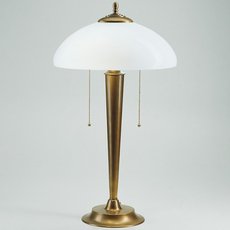 Настольная лампа с арматурой бронзы цвета, плафонами белого цвета Berliner Messinglampen V16-98op B