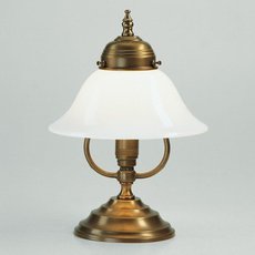 Настольная лампа с арматурой бронзы цвета, плафонами белого цвета Berliner Messinglampen V20-21op B