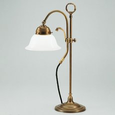 Настольная лампа с арматурой бронзы цвета, плафонами белого цвета Berliner Messinglampen Y2-11op B