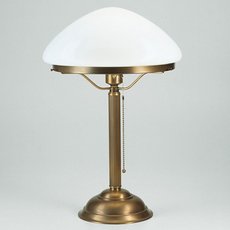 Настольная лампа с арматурой бронзы цвета, плафонами белого цвета Berliner Messinglampen Z3-135op B