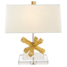 Настольная лампа с арматурой золотого цвета, плафонами белого цвета Gilded Nola GN-JACKSON-SQUARE-TL