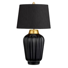 Настольная лампа с арматурой чёрного цвета, текстильными плафонами Quintiesse QN-BEXLEY-TL-BKBB