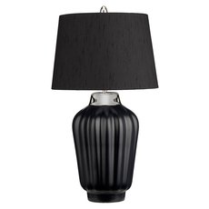 Настольная лампа с арматурой чёрного цвета, текстильными плафонами Quintiesse QN-BEXLEY-TL-BKPN