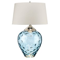Настольная лампа с арматурой синего цвета, плафонами бежевого цвета Quintiesse QN-SAMARA-TL-LRG-BLU