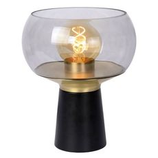 Настольная лампа с арматурой чёрного цвета, стеклянными плафонами Lucide 05540/01/30