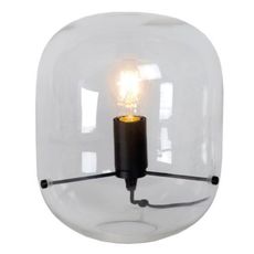 Настольная лампа с арматурой чёрного цвета, стеклянными плафонами Lucide 25510/24/60