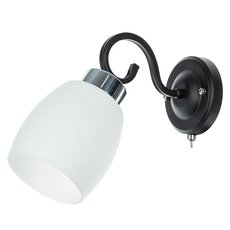 Бра с арматурой чёрного цвета, плафонами белого цвета Arte Lamp A4505AP-1BK