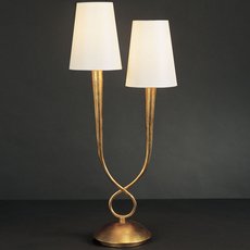 Настольная лампа с текстильными плафонами бежевого цвета Mantra 3546
