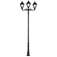 Светильник для уличного освещения с арматурой чёрного цвета, плафонами прозрачного цвета Fumagalli U33.208.M21.AXH27